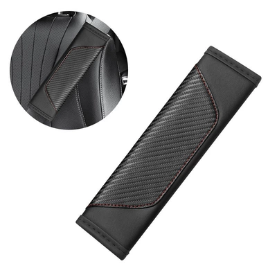 Carbon fiber car seat belt shoulder pad advanced sense car shoulder pad seat belt protective cover car supplies (Seat belt shoulder pad) - sports-carbon-fiber-shoulder-pads-black-single
