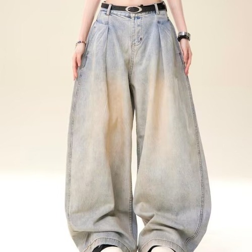Men's and Women's Unisex Fashion Wide Leg Pants Autumn Straight Leg Pants Crepe Floor-Length Long Pants