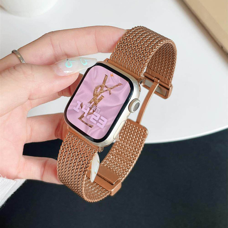 Rose gold-wheat wide style 22mm [magnetic buckle] / Single watch strap [no accessories]