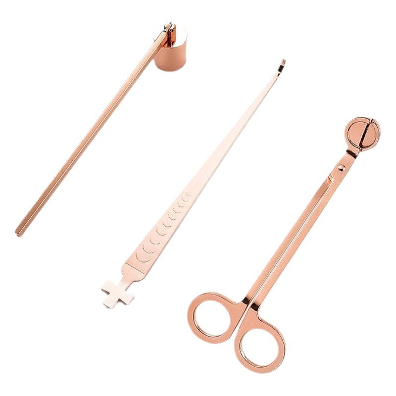 Set de herramientas para velas aromáticas, tijeras y extintor de acero inoxidable con encendedor, al por mayor