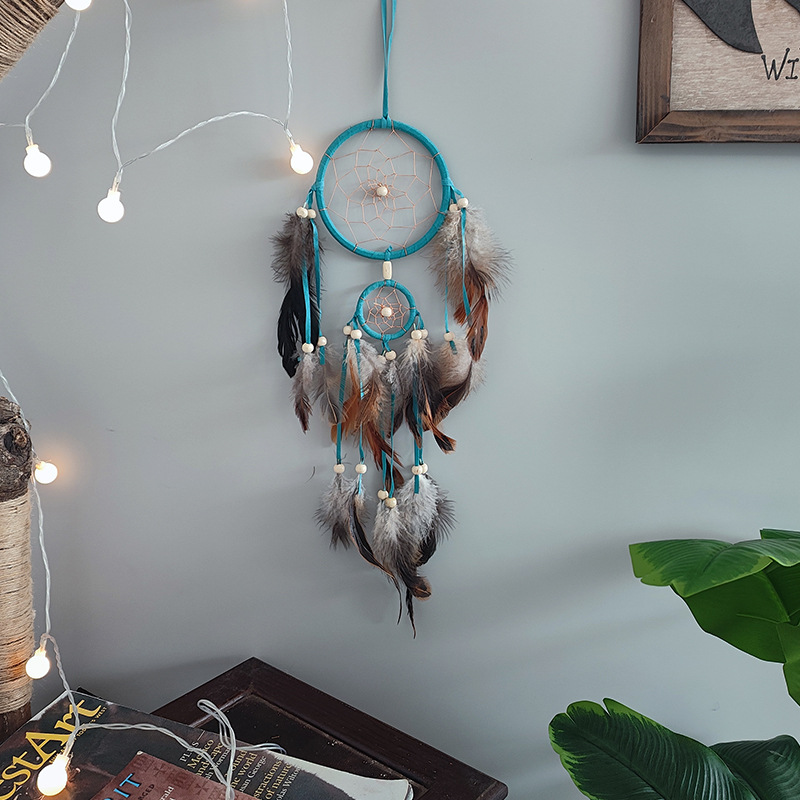 25g Weight Dreamcatcher Home Textiles & Decor Type 1 Piece Quantity Holiday, Travel, Daily Occasion Geometric Pattern Casual, Elegant, Shiny Style Casual Elegant Shiny Geometric Feather Dreamcatcher Wall Art 2