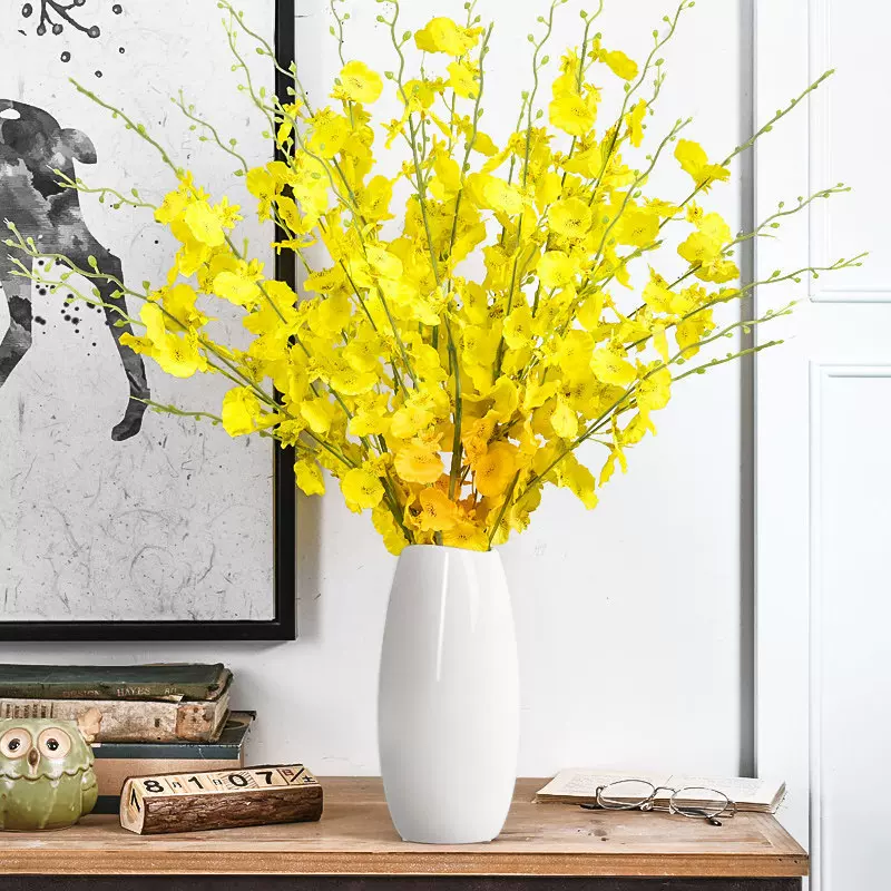 家居摆件房间客厅装饰品陶瓷水培花瓶白色花器干花现代简约鲜花