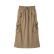 American Style Workwear Skirt Women's Spring and Summer 2025 New Style High Waist A- line Slimming Mid-length Split Half-length Skirt