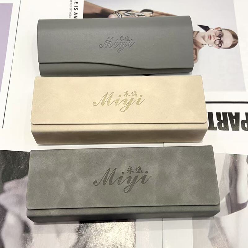 High-grade leather glasses case glasses cloth storage box myopia advanced portable students simple magnetic new