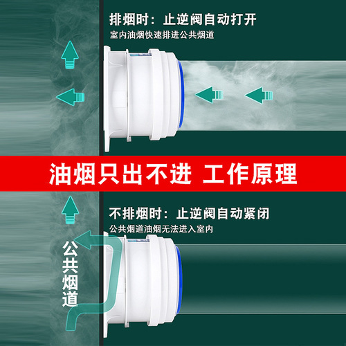 Range hood check valve kitchen special exhaust outlet smoke pipe flue one-way smoke valve anti-smoke treasure check valve