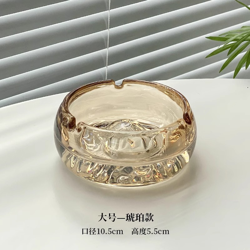 Cenicero de vidrio de lujo ligero y de alto nivel vista montaña sala de estar doméstica decoración de oficina cenicero transparente hotel clubhouse comercial