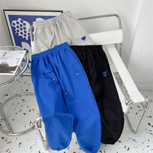 秋冬MM ADER卫裤宽松休闲抽绳长裤束脚阔腿小标刺绣爱心 运动裤女