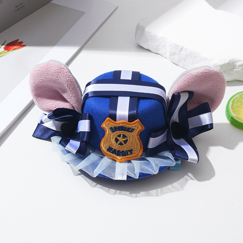 朱迪帽子cosplay兔子朱迪疯狂动物头饰兔子警官儿童耳朵帽子发夹|undefined