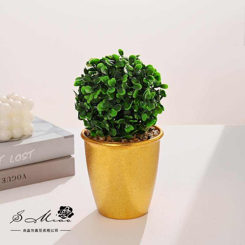 Flor falsa estilo pastoral bola de hierba pequeña flor de simulación bonsai decoración creativa flor de moda plantación verde artificial simulación maceta image 5