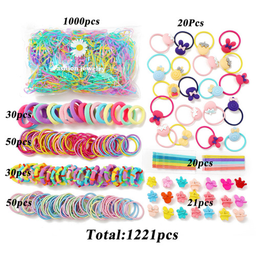 Shopee's new creative simple and stylish children's disposable hair ties, affordable children's colorful elastic bands for wholesale