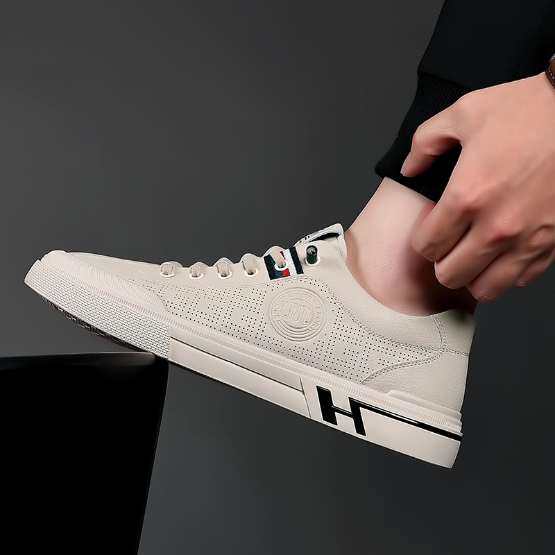 Nuevos zapatos blancos de verano para hombres, zapatos casuales transpirables, zapatos deportivos para hombres, zapatos de plancha gruesa al por mayor