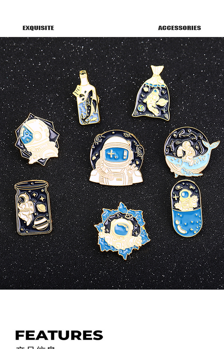 4g Weight Brooches Classification Casual, Holiday Occasion Alloy Material Cartoon Style Pin Geometric Starry Sky Alloy Enamel Unisex Brooches