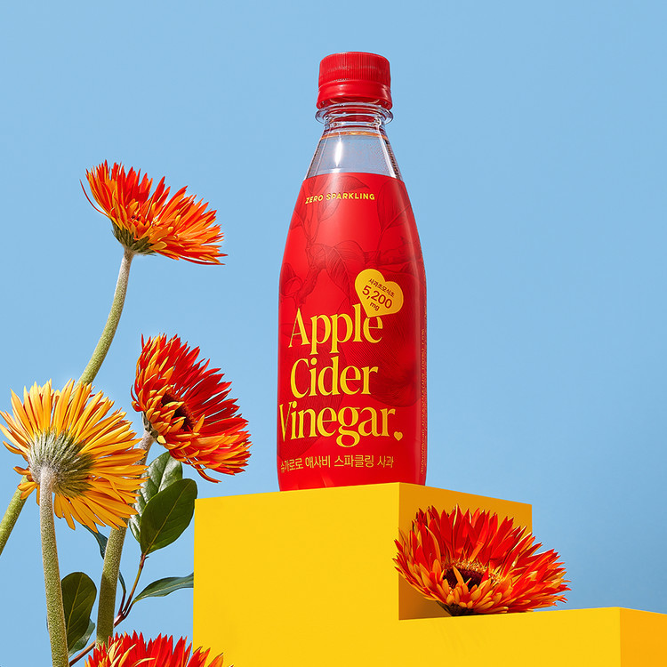 韩国进口Sugarlolo苹果味气泡水350ml苹果醋含气碳酸饮料休闲饮品