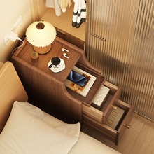 简约实木床头柜小型超窄卧室床边小柜子简易床头收纳柜多层带抽屉