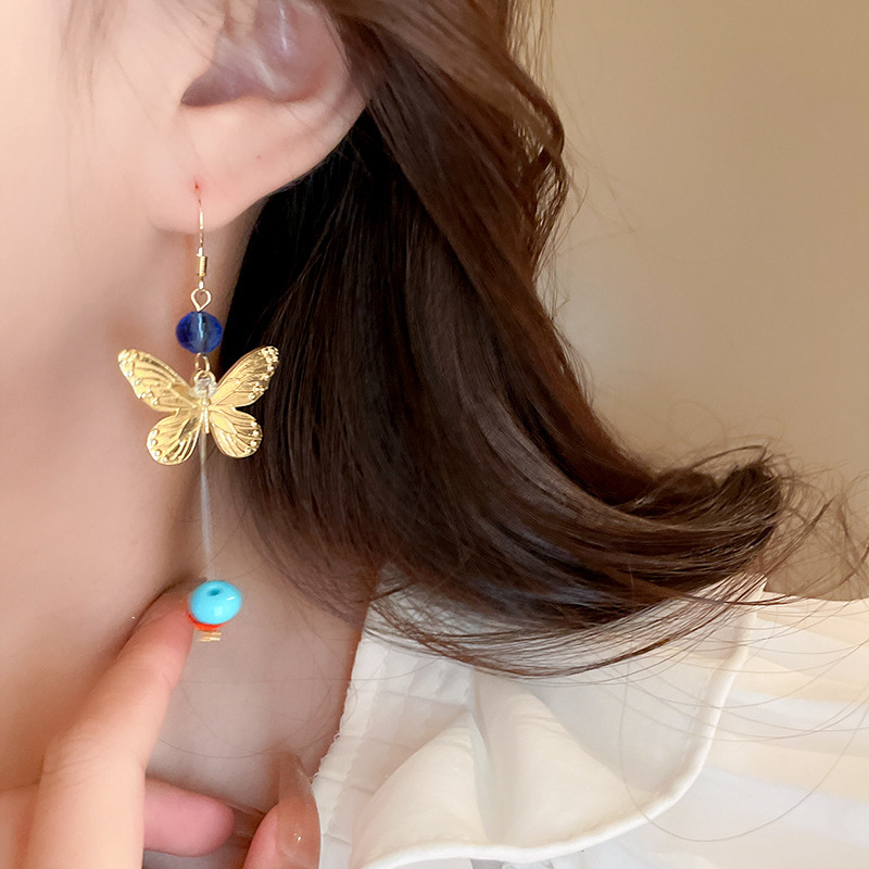 16g Weight Iron Ear Needle Material Drop Earrings Classification 1 Pair Quantity Beach, Date, Lawn Occasion Alloy Material Butterfly Pattern All Seasons Season Women's Gender Polished Finish Vacation, Sweet Style 1 Pair Vacation Sweet Butterfly Alloy Drop Earrings 10