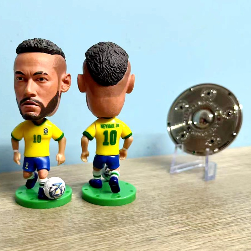 Figuras Coleccionables de Estrellas del Fútbol Brasileño: Ronaldo, Neymar, Carlos, Muñecos de Rivaldo