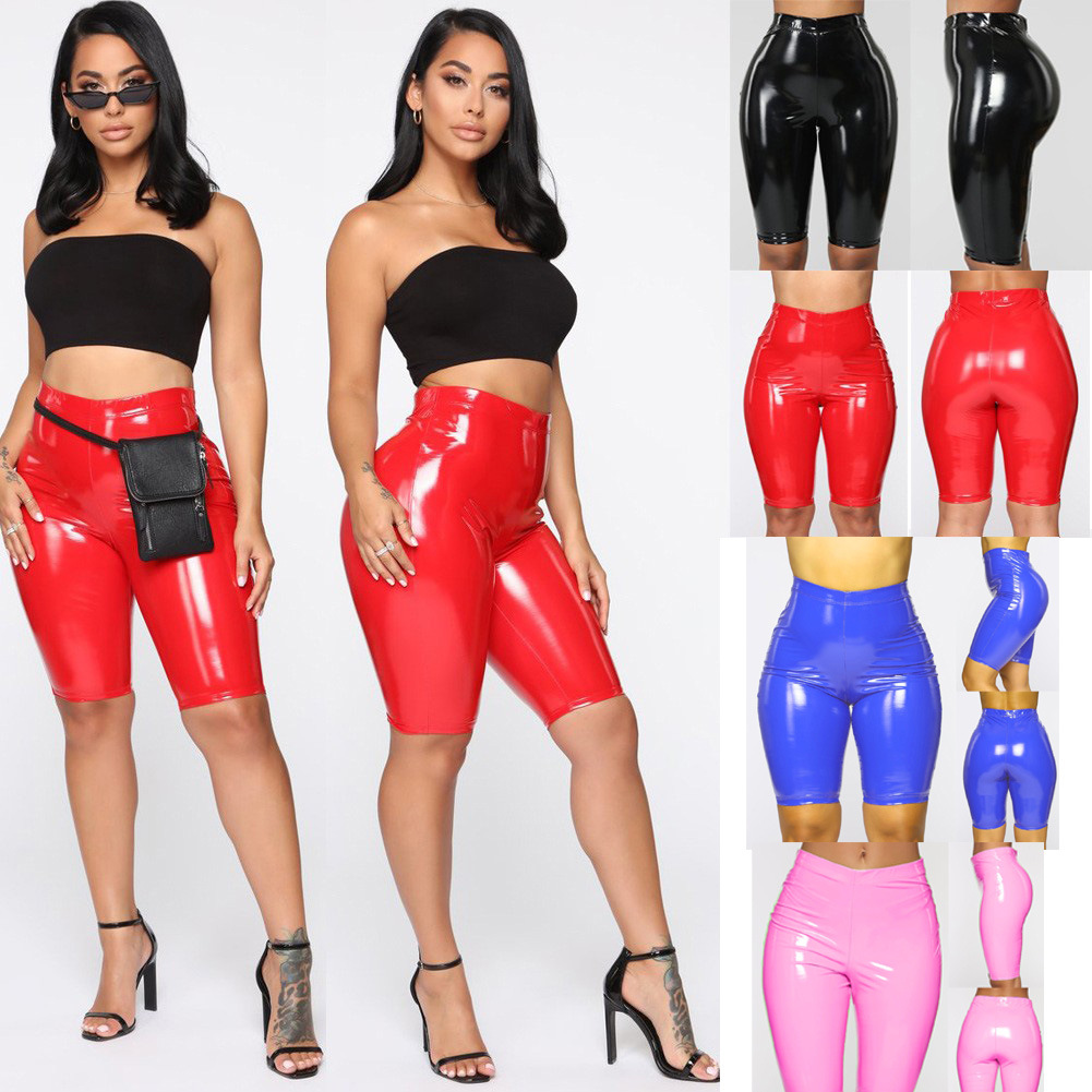 Glossy polyurethane trousers