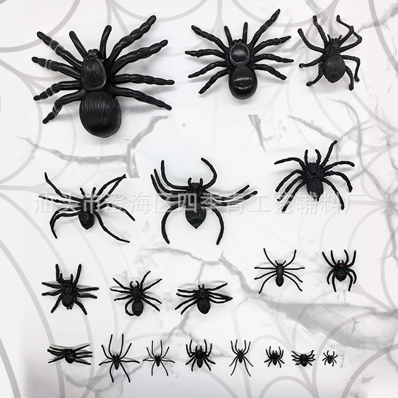 Halloween Fake Spiders Prank Plastic Realistic Spiders Cross-Border Mixable Black Large Spiders Party Decoration Props Halloween Fake Spiders Prank Plastic Realistic Spiders Cross-Border Mixable Black Large Spiders Party Decoration Props