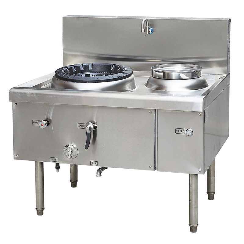 商用锰火灶饭店专用液化气单双天然气厨房不锈钢静音节能灶台