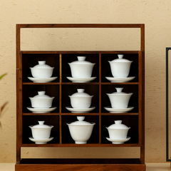 徳化白磁の三才蓋の工夫陶磁器の茶器はお茶を入れます。