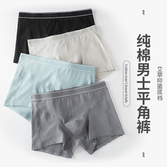 New Arrivals Slim Fit Solid Color Men's Cotton Breathable Student Youth Sports Straight Leg Pants Loose Large Size Four Corner Underwear