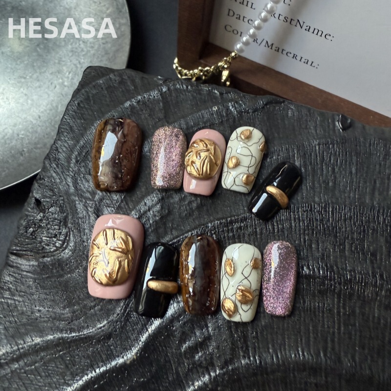 Sxrq | Niche Hand-Painted New Design Cat-Eye White Manicure [Dream Gardenia] Pure Handmade Wearable Nails