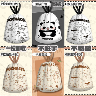 Cartoon Garbage Bag Thickened Portable and affordable Kitchen Drawstring Neck Cleaning Bag Toilet Sanitary Bag Large Size