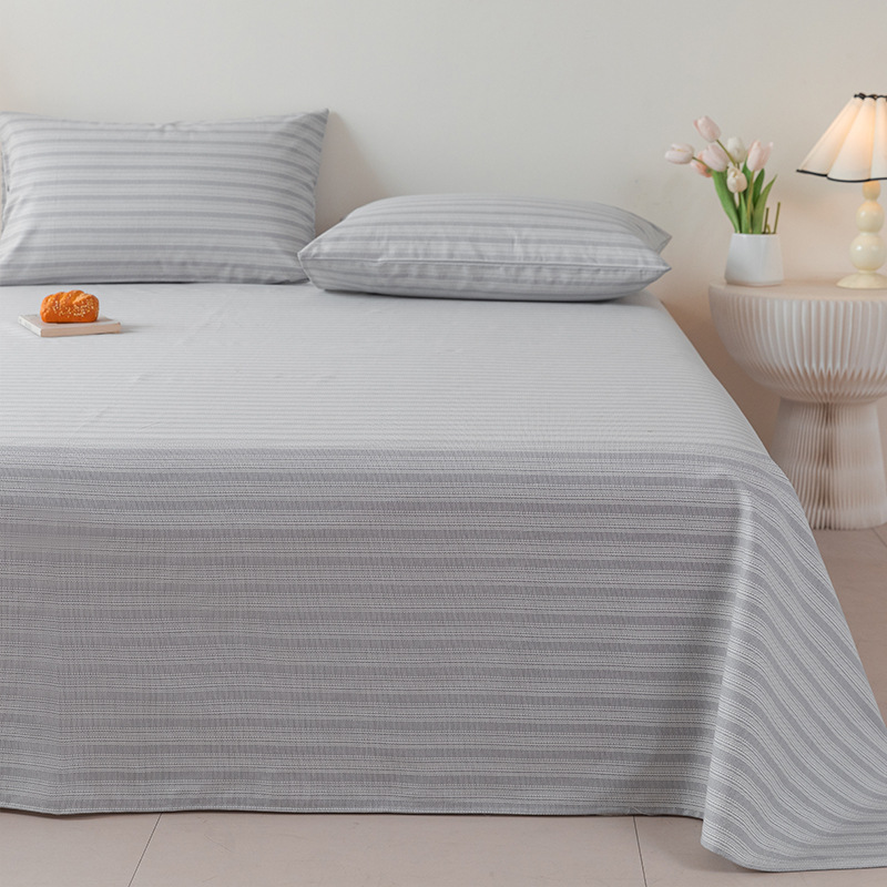 2025 nueva sábana de tela gruesa vieja de algodón puro pieza individual 100 funda de almohada individual de lino de algodón cama individual dormitorio de tres piezas 2