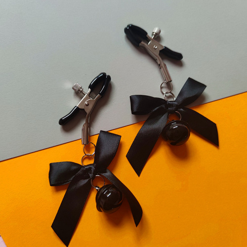 Palace bell nipple clamp adjustable bow male and female breast clamp vaginal clamp adult sexy SM alternative toy