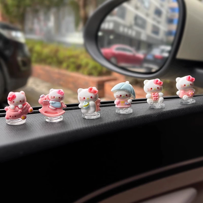 Cute Hello Kitty KT cat car ornaments car electric car small ornaments car interior accessories car center console decoration