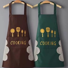 厨房新款可擦围裙可印字宣传防水做饭防油上班家用男女工作服围腰