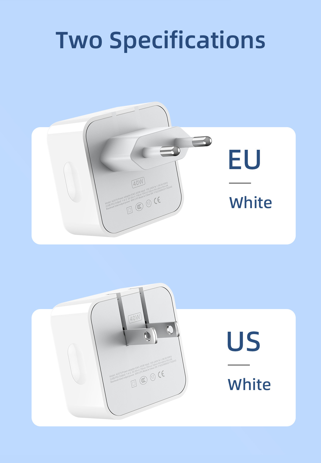 Suitable for Apple iPhone 14 Pro Max mobile phone charger with PD40W European and American standard dual C-port fast_voghion.com