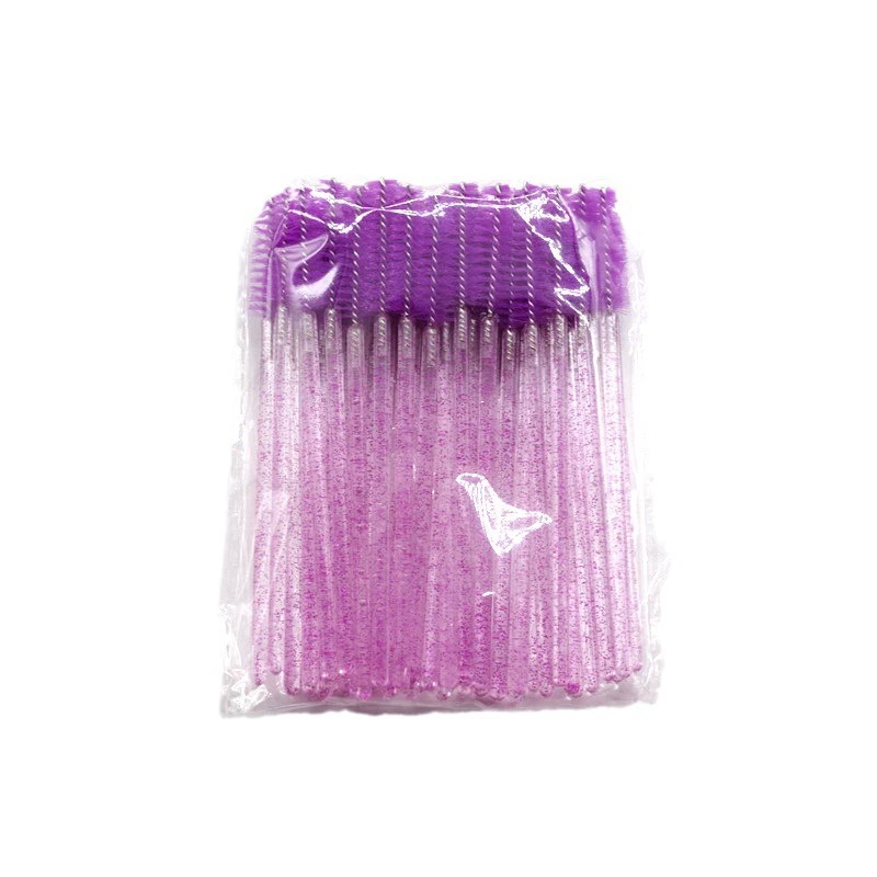 Handheld Rhinestone Eyelash Brush, Crystal Pole Handle, Disposable Mascara Wand — 1 Pack
