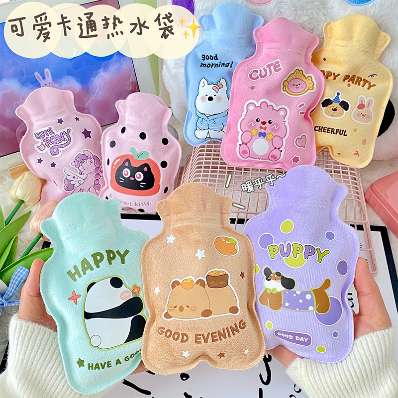 新型の小さいサイズの冬のアニメのぬいぐるみの湯たんぽの注水湯たんぽの湯たんぽの学生はお腹の湯たんぽを温めます。|undefined