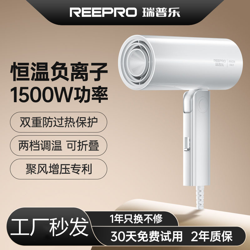 Reepro net red high-power folding hair dryer negative ion hair dryer white cross-border wholesale gift group purchase
