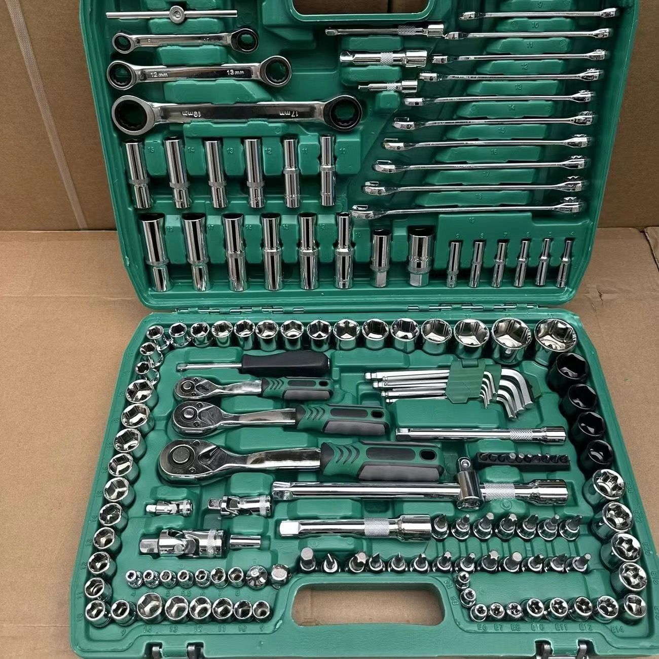 216 conjuntos de herramientas de reparación de automóviles reparación de automóviles llave de manguito conjunto trinquete combinación de llave rápida