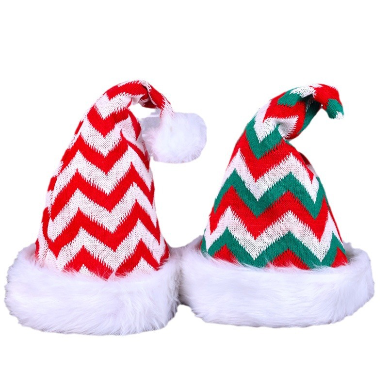 Christmas Hat Santa Claus Stripesd Plaid Headdress Kindergarten Kidsren's Snowflake Hat Decoration_voghion.com