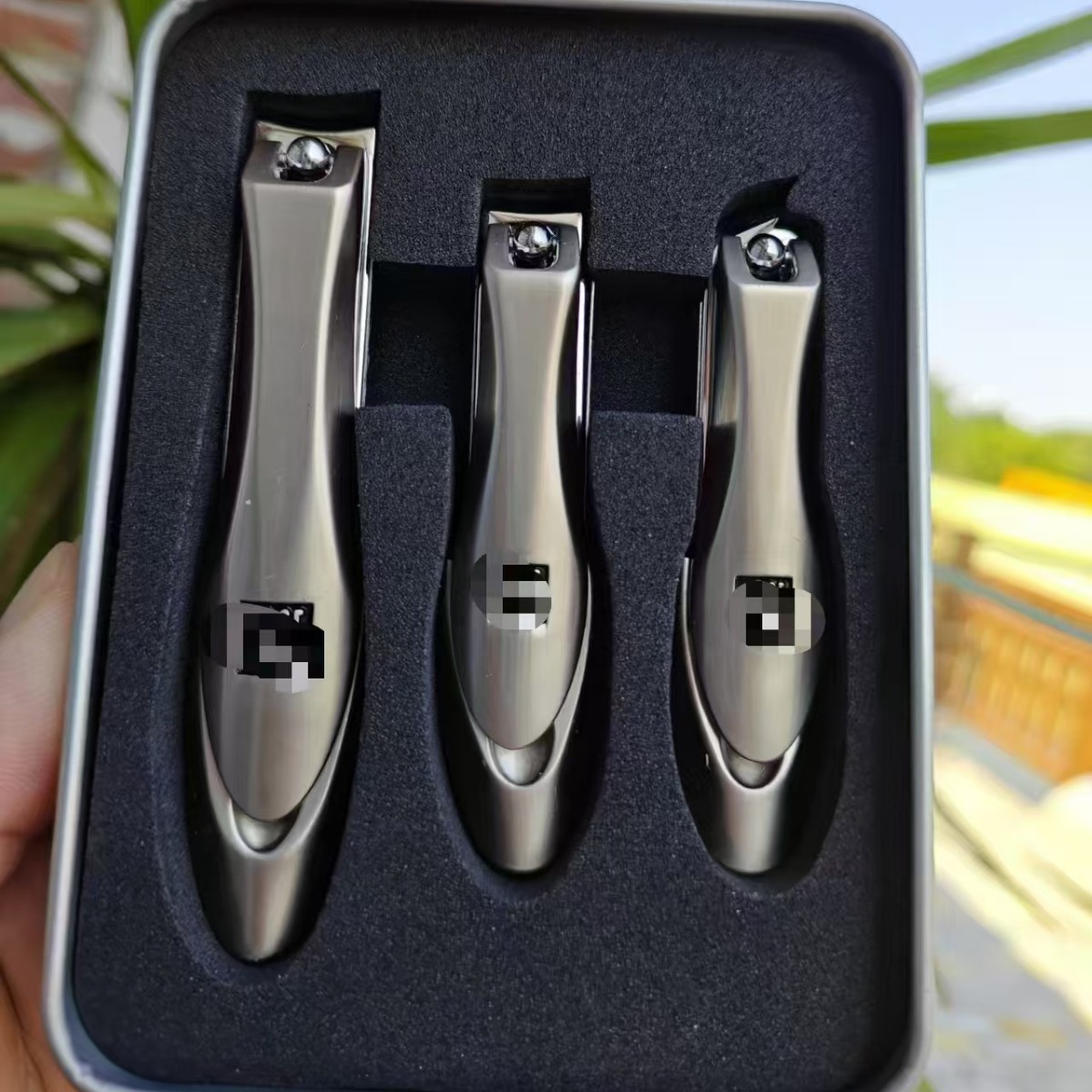 German foreign trade engraved nail clipper set, imported original nail clippers with logo, large nail clippers for home use and gifts