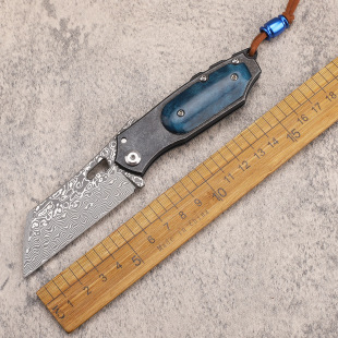 VG10 Damascus steel bone handle portable survival wild folding outdoor camping hunting fruit EDC tool knife
