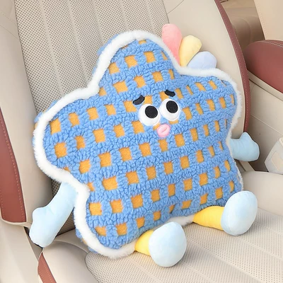 Car Headrest and Lumbar Support Headrest - teddy-bear-starry-sky-blue-lumbar-support
