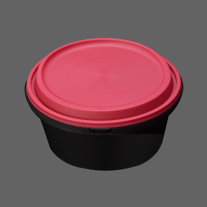 Tazón de embalaje para llevar desechable redondo imprimible engrosado plástico a prueba de fugas sopa en polvo sopa tazón picante caja de arroz caliente