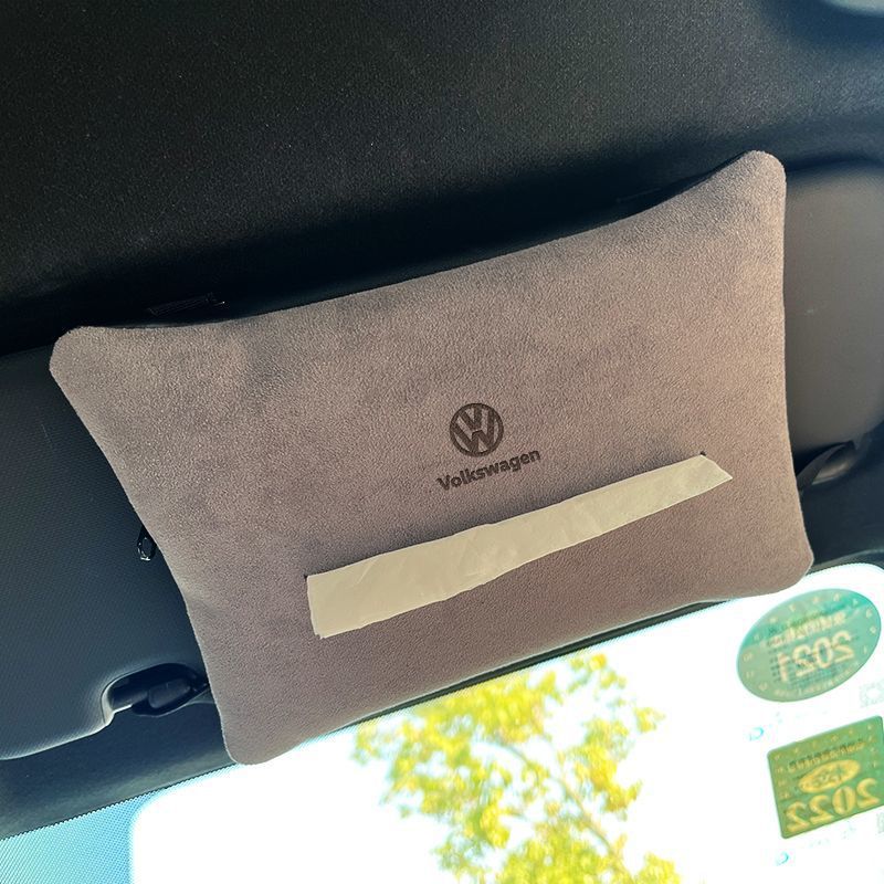 Car Tissue Box, High-End Deer Skin Velvet Seat Back Tissue Bag, Car Armrest Box, Sun Visor Tissue Box, Source Manufacturer