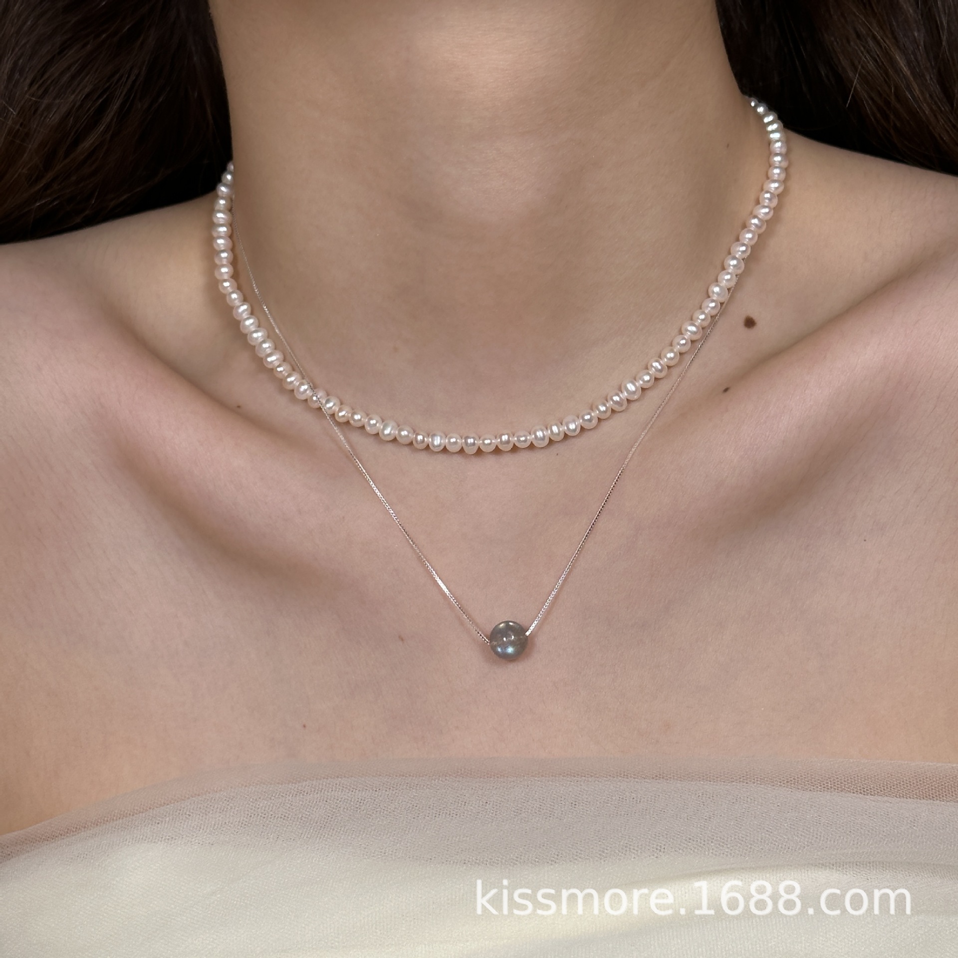 单颗灰月光可调节纯银项链15.jpg