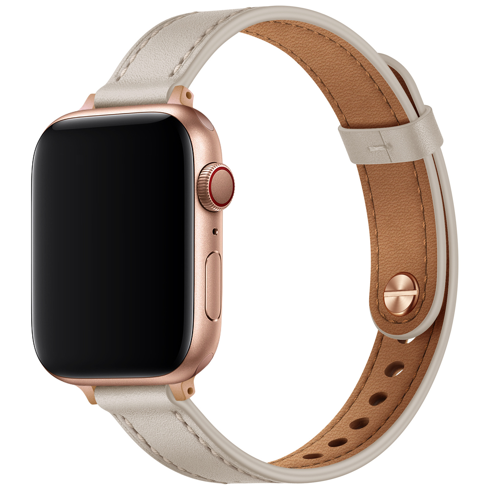 18g Weight Apple watch watchband Classification Genuine leather Material Solid Color Pattern Retro Style Retro Solid Color Apple Watch Watchband 96