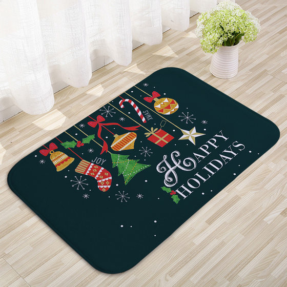 Cross-border Christmas Mat Absorbent Non-slip Dirty-resistant Christmas Mat Home Entry Carpet Christmas Carpet