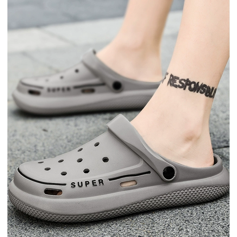 Тапочки Baotou, мужская летняя верхняя одежда, пляжные сабо, мужские спортивные сандалии на открытом воздухе, нескользящие сандалии на мягкой подошве