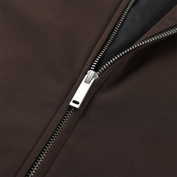 Retro autumn solid jacket with zipper