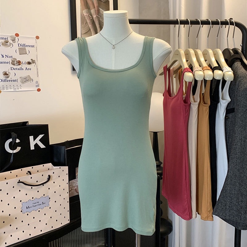 2025 nuevo estilo sexy camisola falda chaleco mujer con almohadilla para el pecho de una pieza con sujetador camisón sexy chica caliente top
