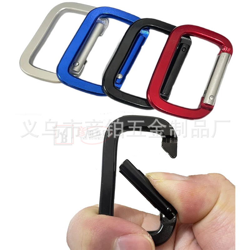 Outdoor Products Square Buckle Aluminum Alloy Rectangular Buckle Electrophoresis All Black No. 5 No. 6 Multifunctional Webbing Buckle Backpack Square Buckle