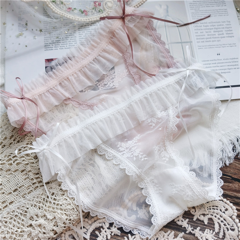 [90-130] 3617 Fairy# kawaii Beautiful Cute Lace Mesh Sexy Low Waist Panties